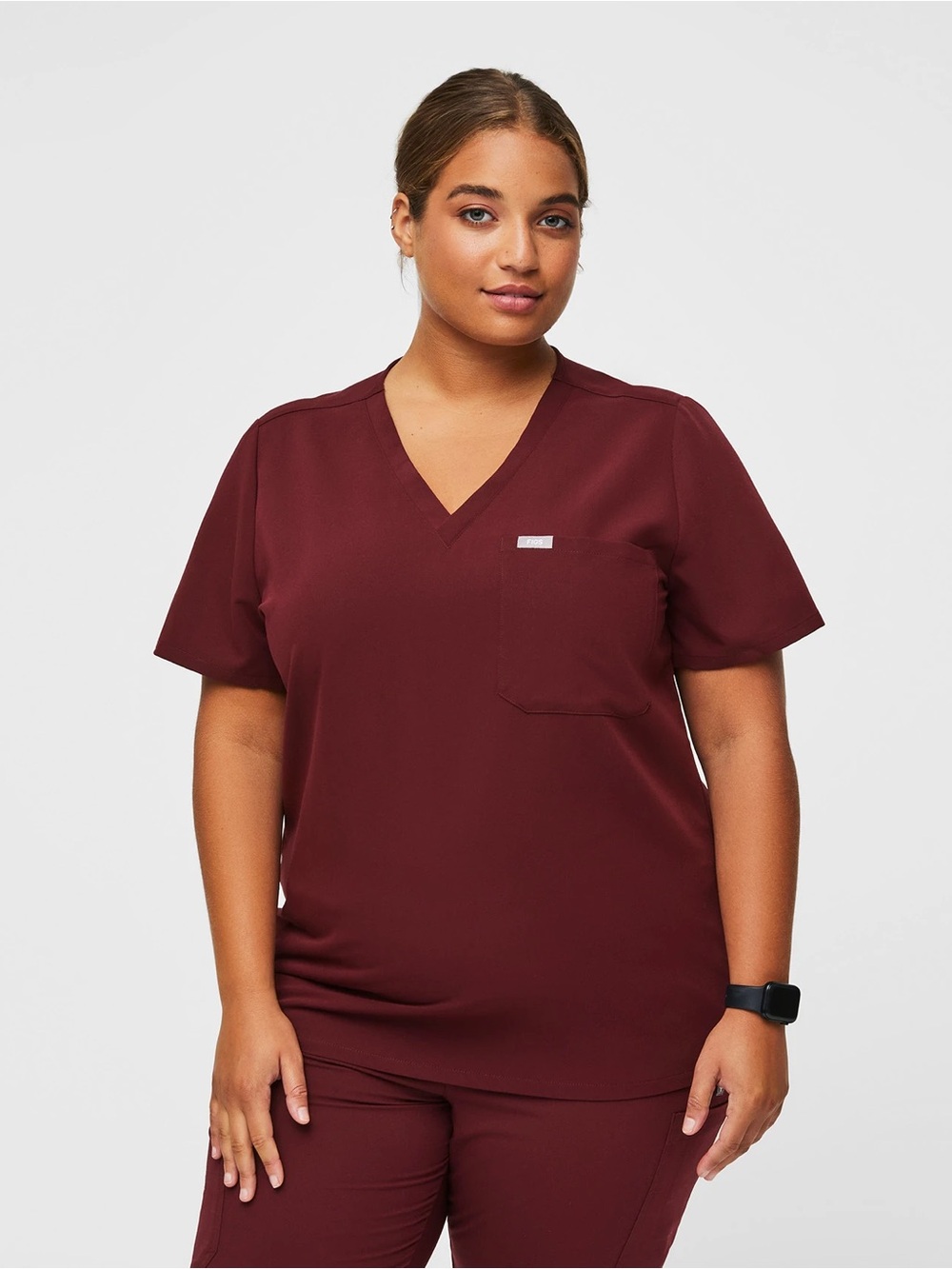 Figs The Catalina Scrub Top in Burgundy
